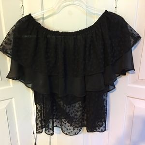 Zara Basic Collection Black Cropped Blouse